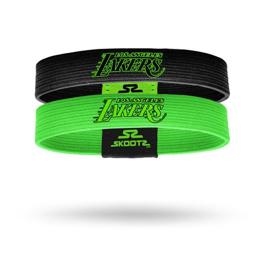 Los Angeles Lakers Neon Green 2 Pack NBA Wristbands