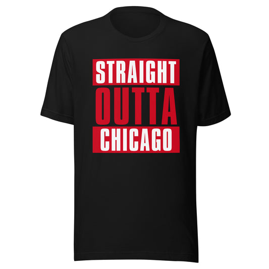 Straight Outta Chicago (Blackhawks) NHL T-Shirt | Sports Fan T-shirts