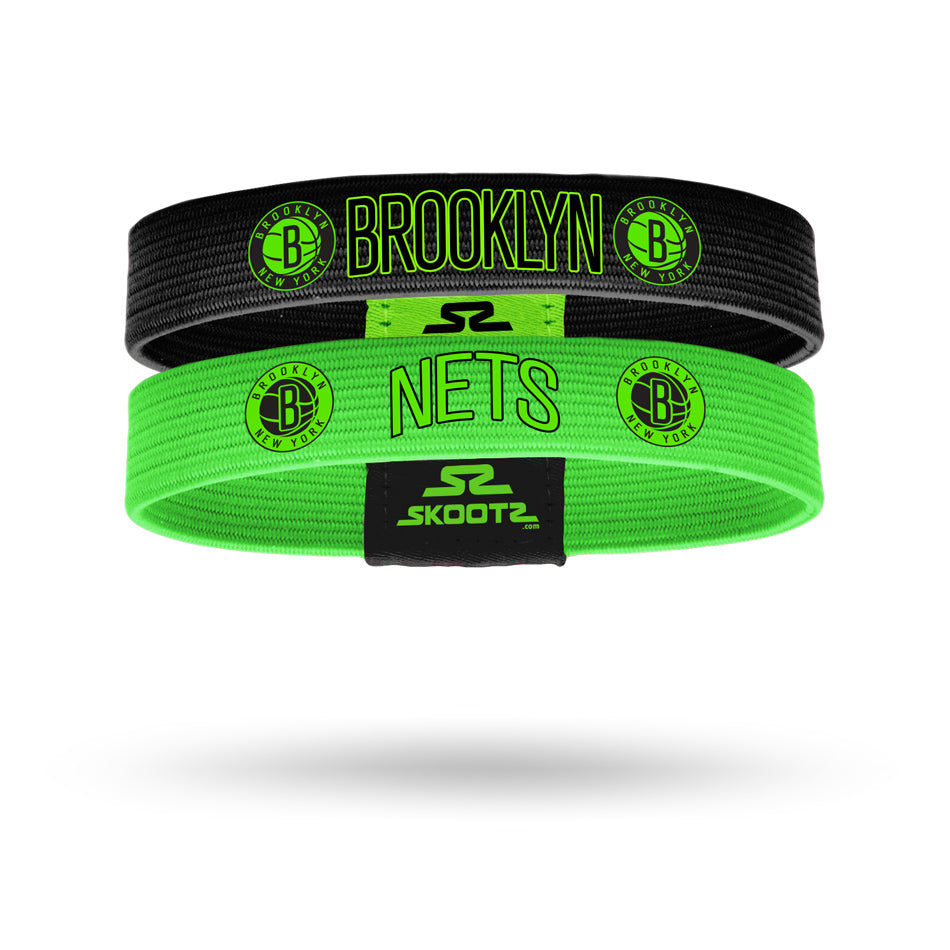 Brooklyn Nets Neon Green 2 Pack NBA Wristbands